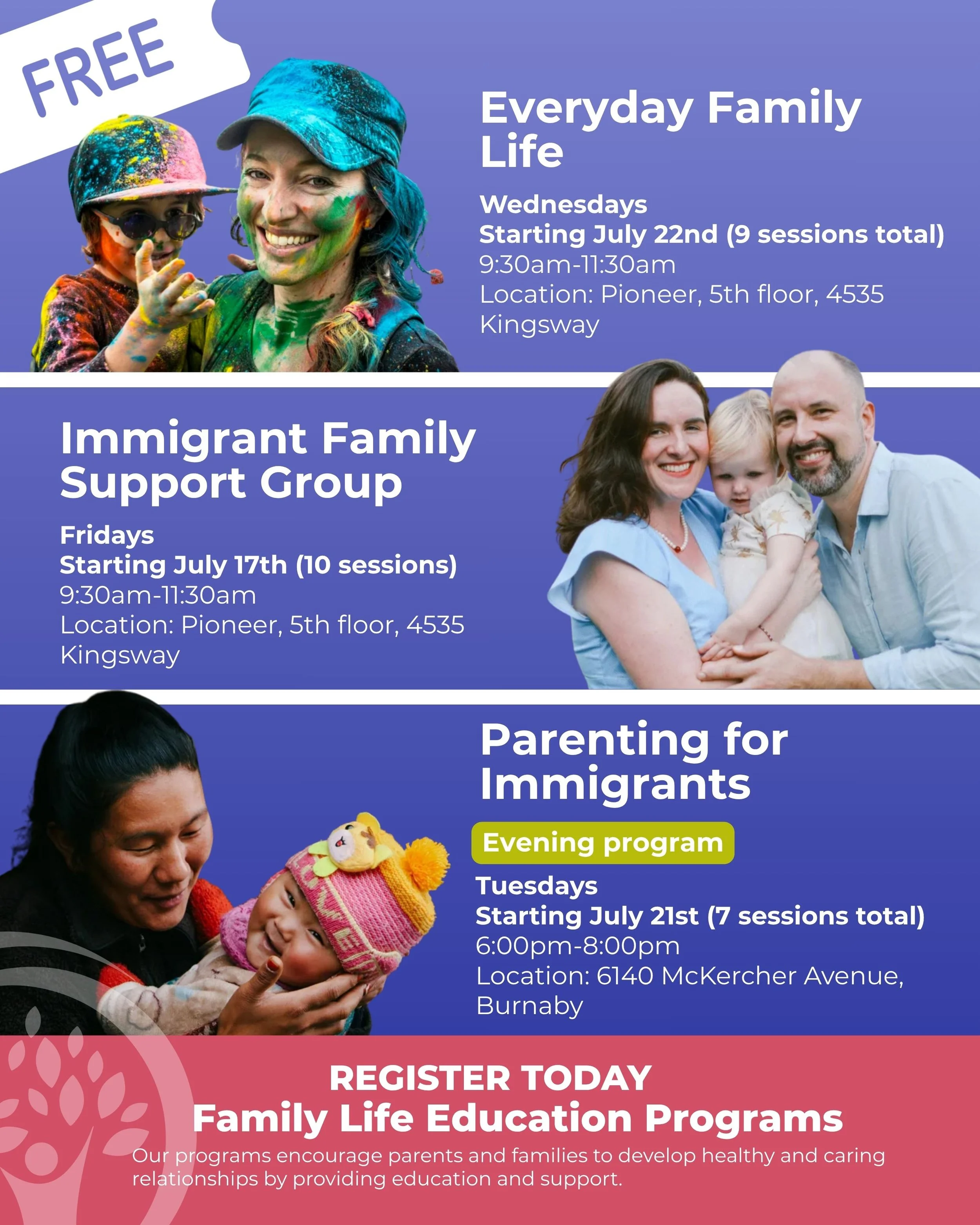 🌟 FREE PROGRAMS FOR PARENTS &amp; CAREGIVERS 🌟
Looking for support, practical information, and a welcoming community? Join one of our FREE family programs and connect with other parents and caregivers while gaining helpful tools for everyday family