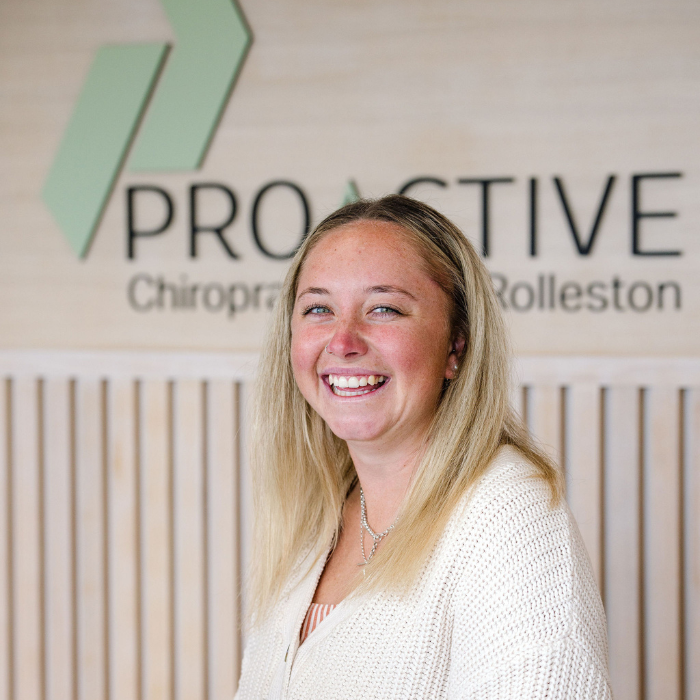 Tori is working at the front desk.