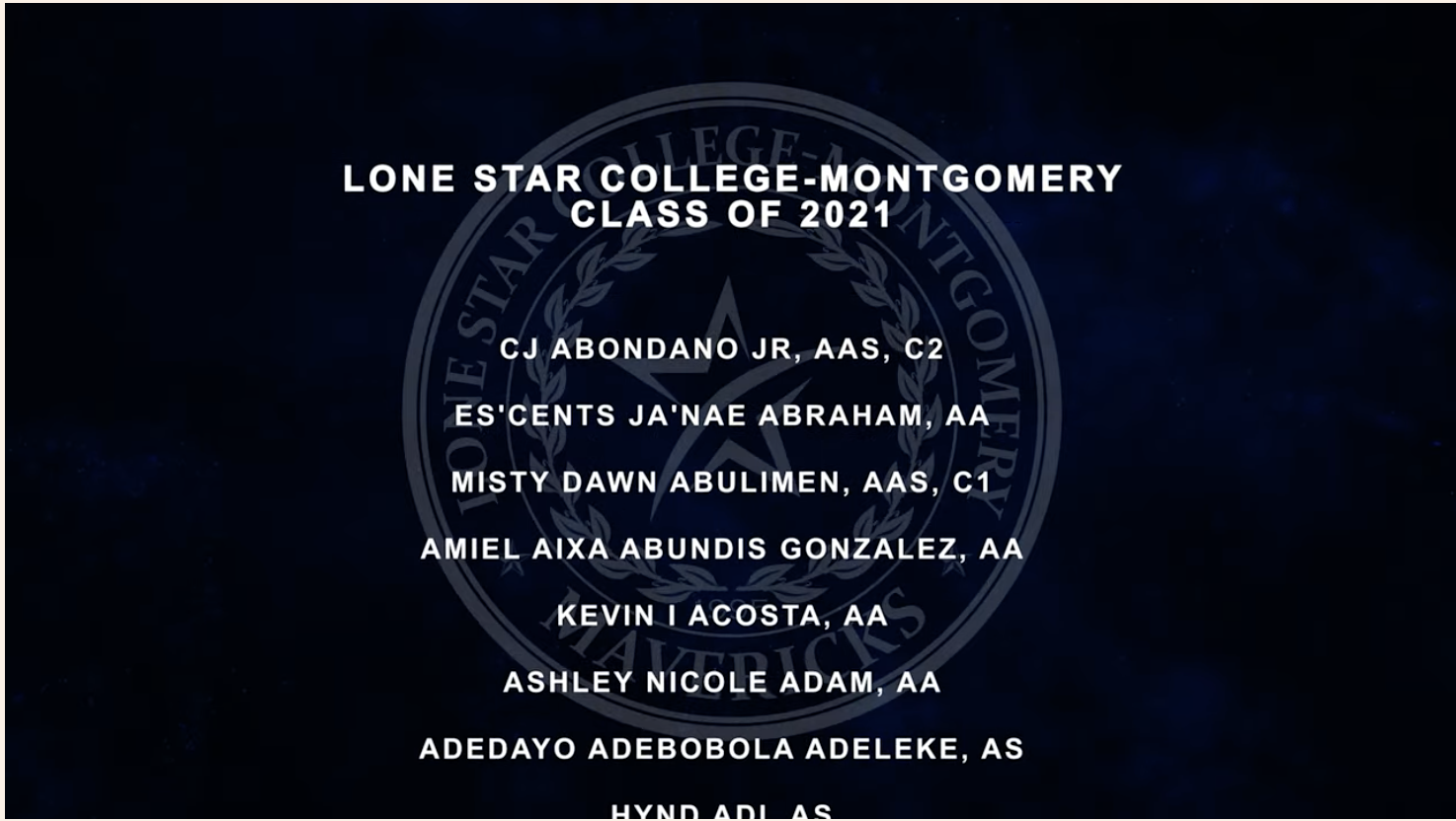 Virtual procession of students.