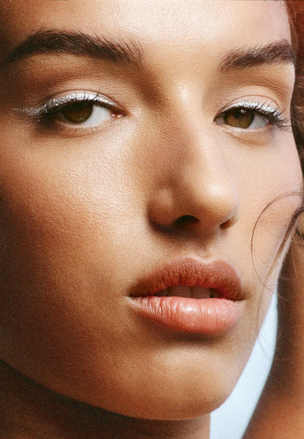 Close portrait of Rose Machado for Bikini Bird campaign, O'ahu Hawaii. Photography by Daeja Fallas.