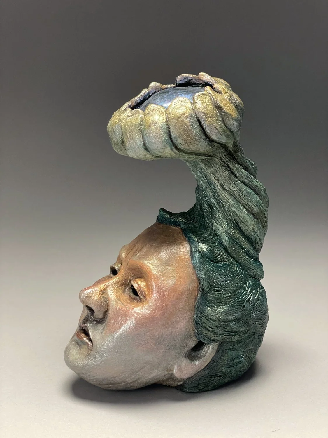 Overthink
Stoneware, glaze, acrylic paint, lacquer, mica
6.5" x 3.15" x 4.75"
2025 