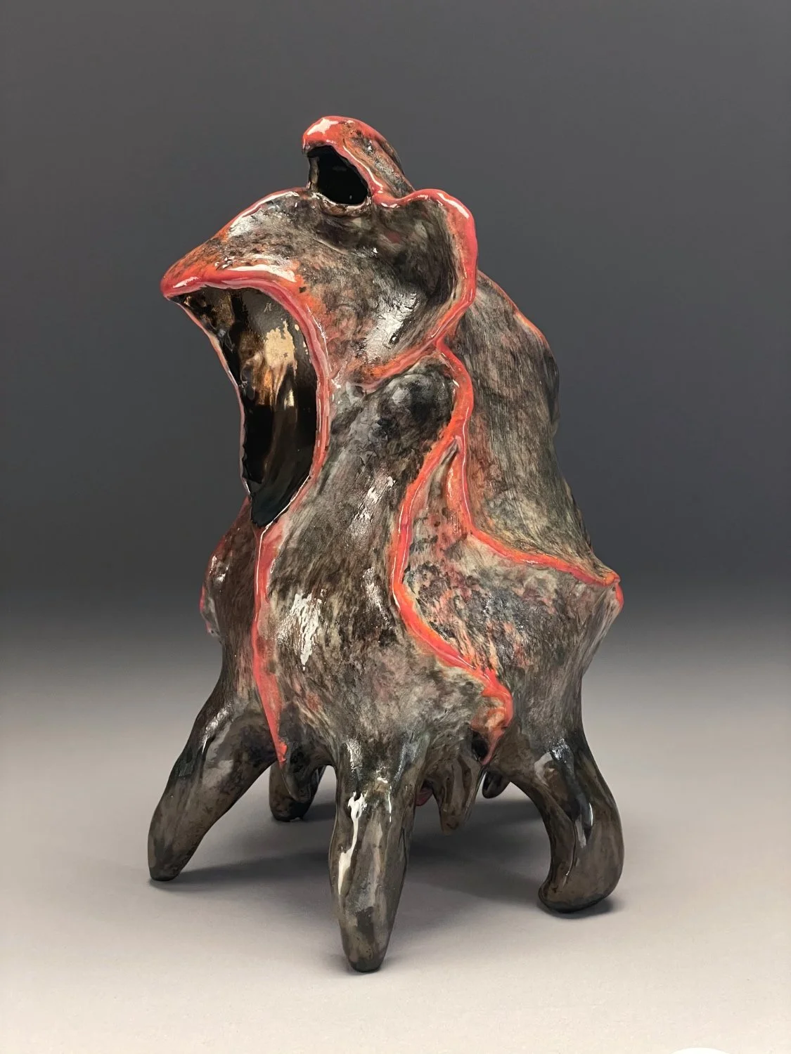 Kiln God
Stoneware, underglaze, glaze
8" x 6" x 5.5"
2025