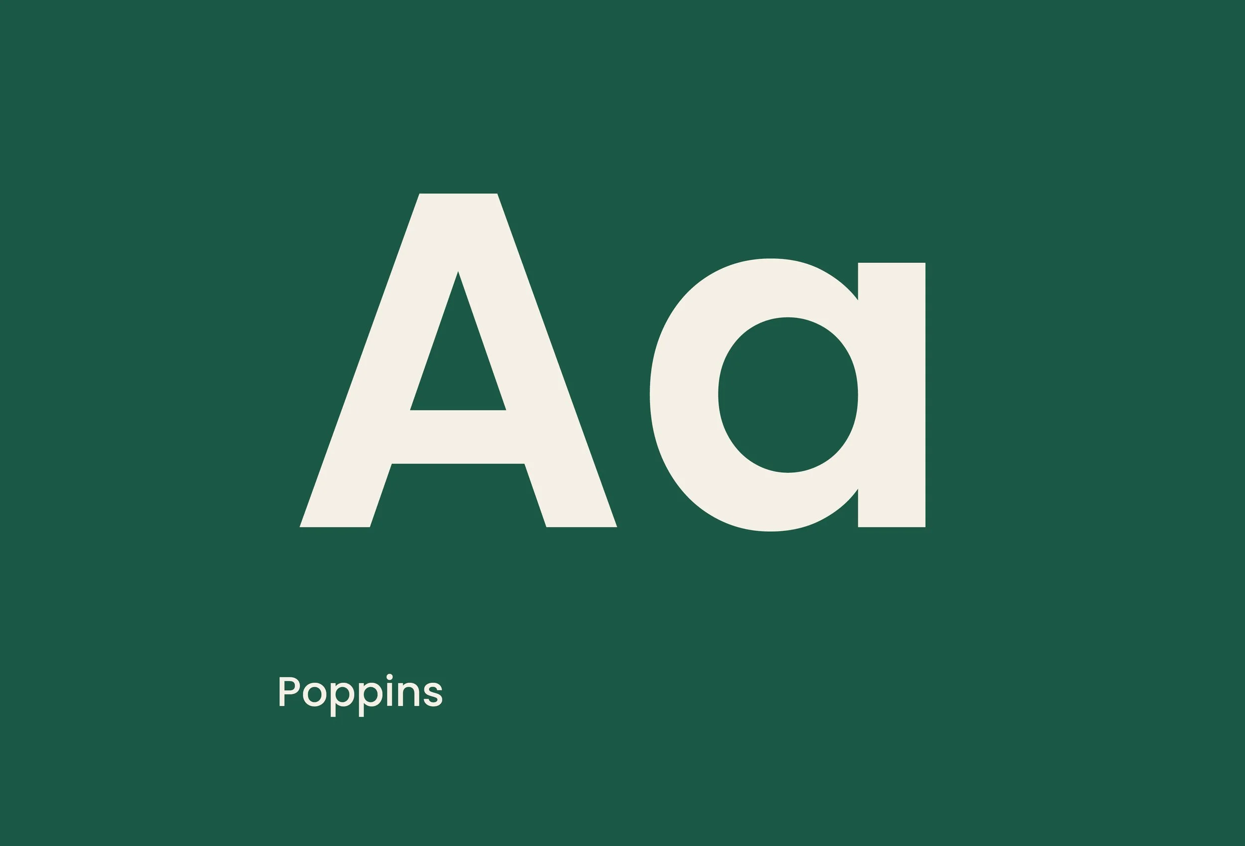 Aa letters written in Recoleta font in cream against a dark green background