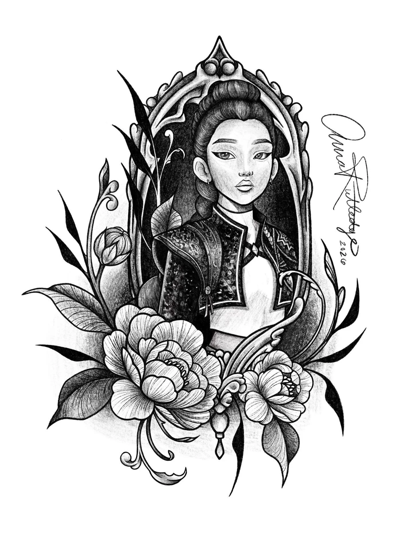 I really want to do this Rumi wanna-do. Thinking palm sized or larger (roughly 5x7, give or take). She would be black and grey as drawn and am offering a flat discounted rate of $550 total. She will likely be around 6 hours with lines, shading, detai