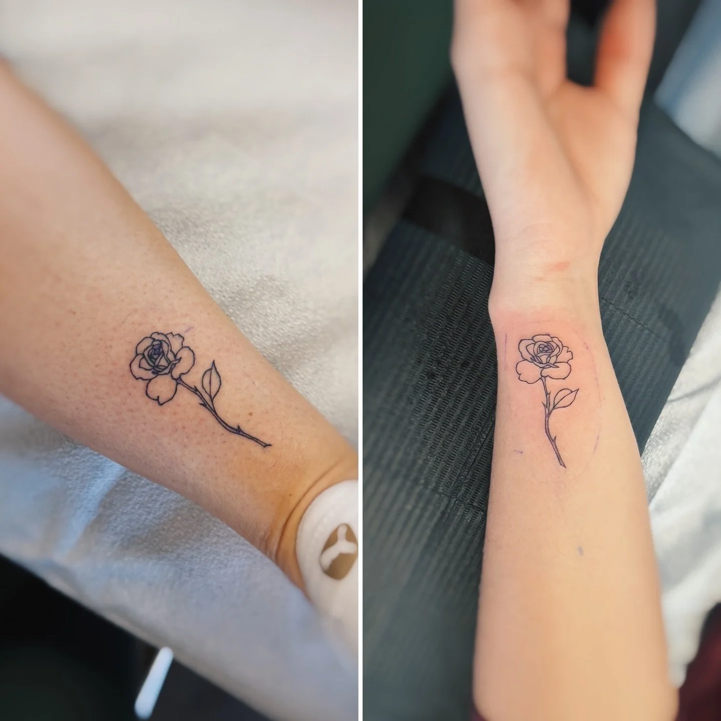 Mother/daughter rose tattoo for their last name, Rose! 🌹