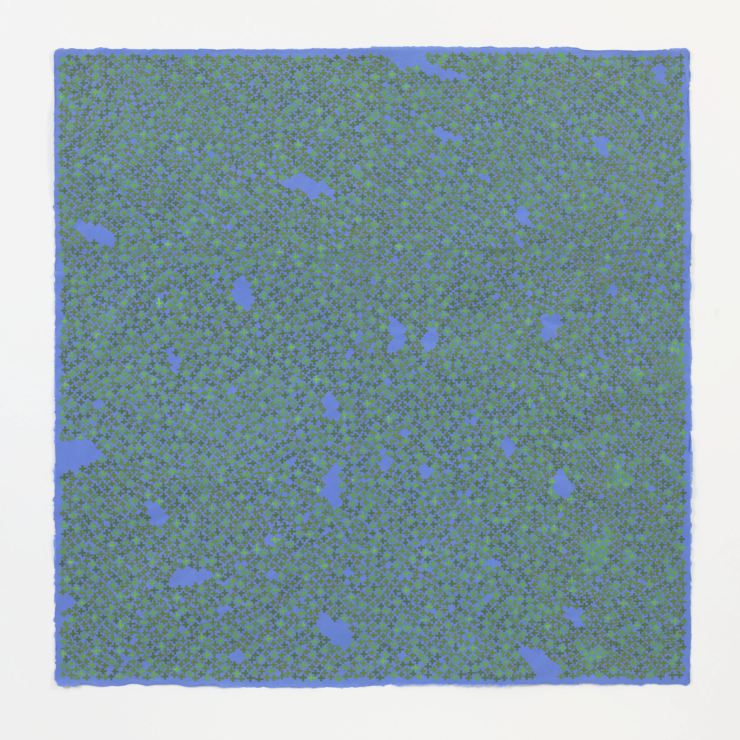 Where We Left You, 2022, Mixed media - acrylic & Yupo on handmade paper, 44" x 44"