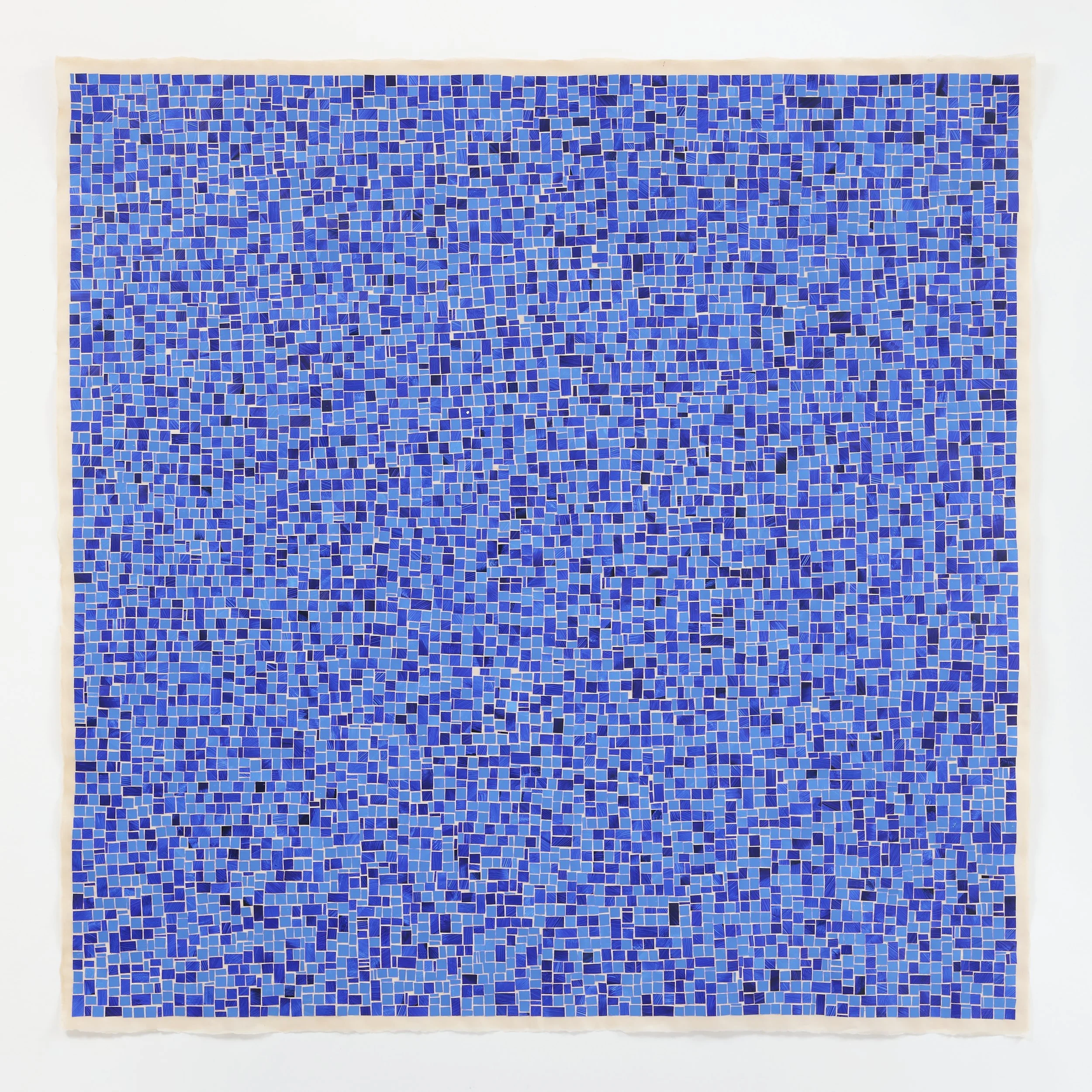 Staring Down, 2020, Mixed media - acrylic & Yupo on paper, 39" x 39"