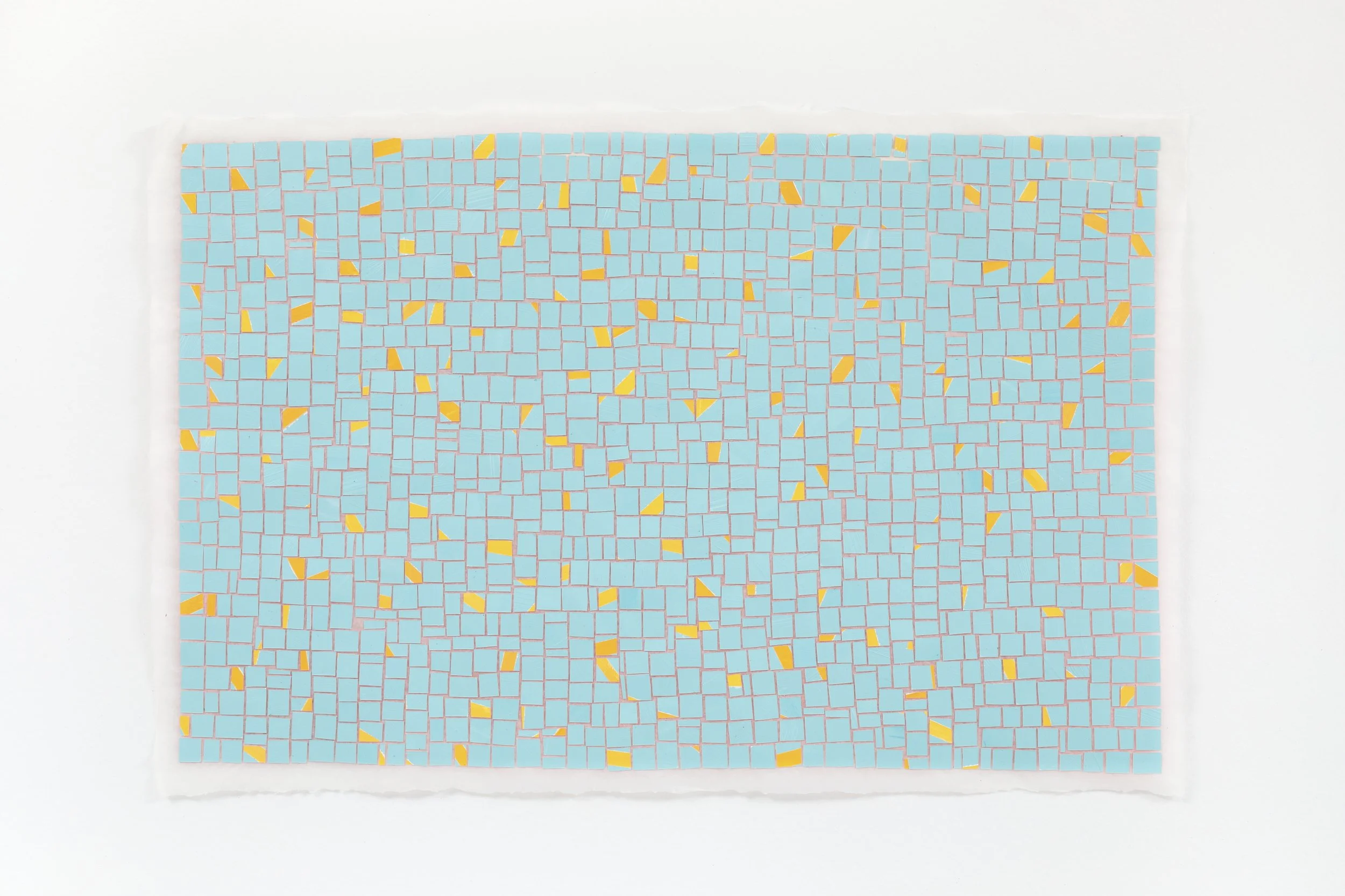 Pool Tiles, 2021  Mixed media - acrylic & Yupo on Abaca  12" x 18"