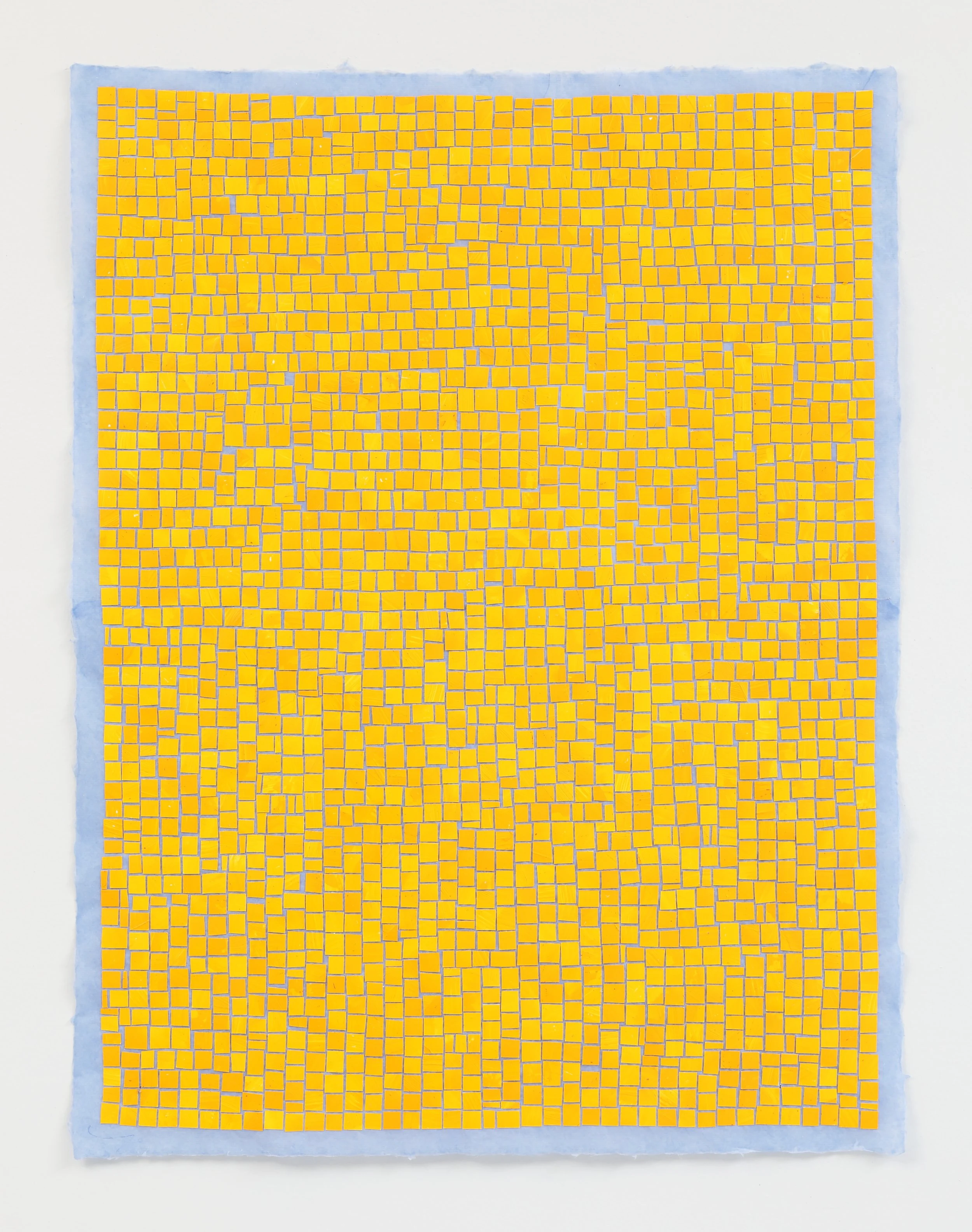 Untitled (Yellow Squares), 2020  Mixed media - acrylic & Yupo on Abaca  23.5" x 17.5"