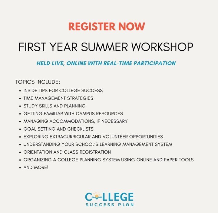 Register now! ✨📚 Our first-year summer workshops are open for registration with dates running from June through August. Make sure you sign your student up soon!

After completing the workshop, students are prepared for orientation and registration, 