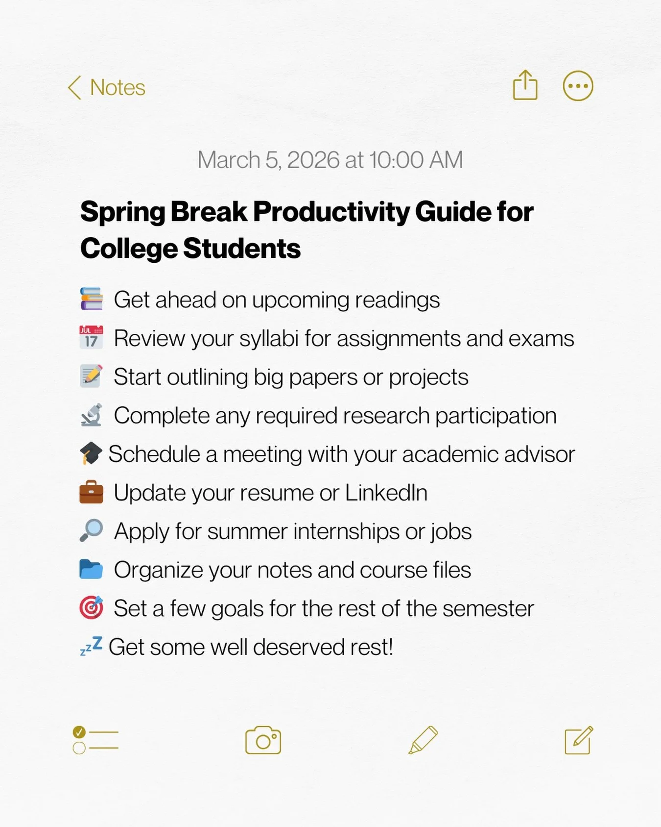 Spring break is a great time to relax and recharge &mdash; but taking a little time to get organized now can make the rest of the semester much easier. 🌸📚

Try a few of these quick tips to stay on track, reduce stress, and set yourself up for succe