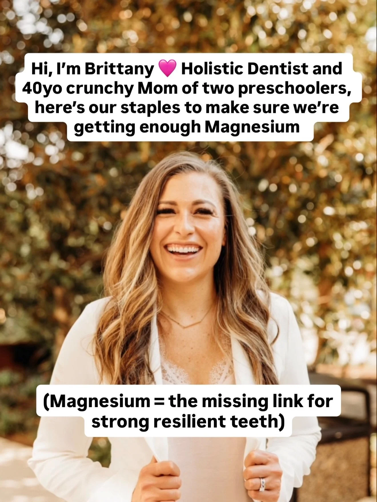 We talk a lot about calcium and vitamin D for strong teeth&hellip;

But magnesium?
This is the piece most people are missing.

Magnesium is what helps your body actually use the minerals your teeth need - supporting vitamin D activation, calcium bala