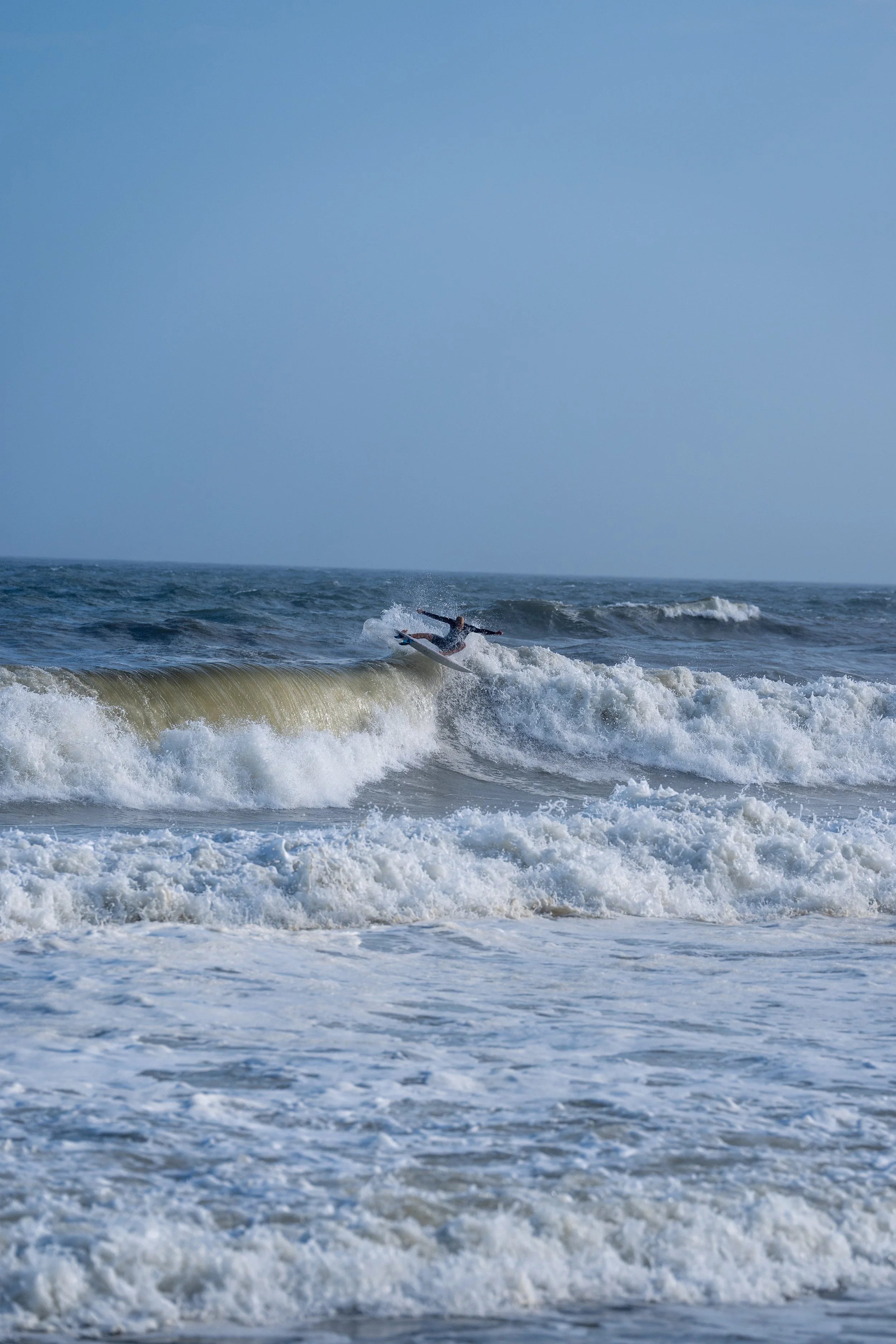 Surfer atlantic ocean chucking air