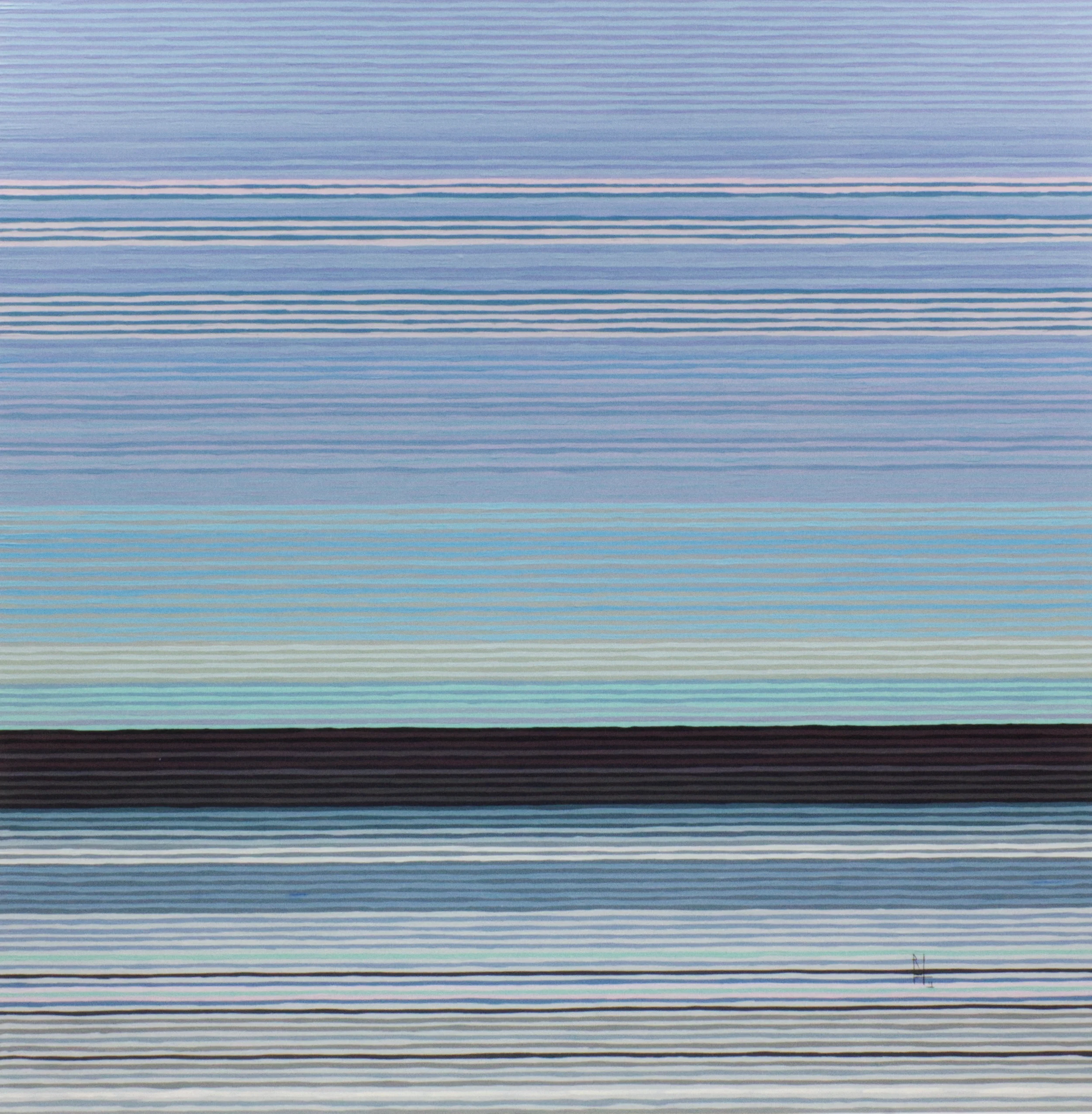 Abstract painting by Benjamin Turley featuring blue and green tones