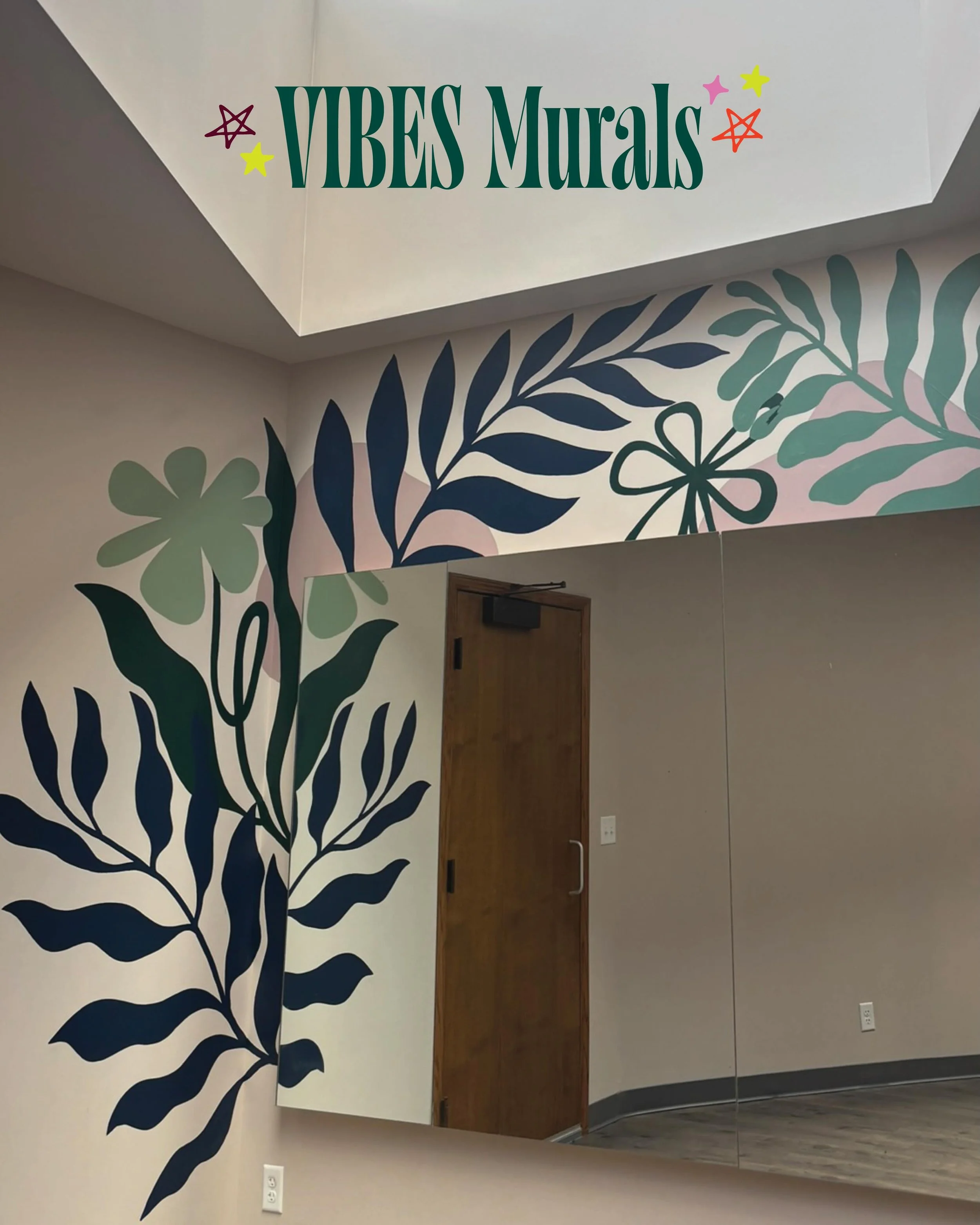 The ✨VIBES✨ are officially immaculate (see what I did there?) I had the best time working to transform three different spaces at VIBES Fitness Studio with custom murals. 

VIBES is dedicated to helping people feel empowered and inspired. To match the