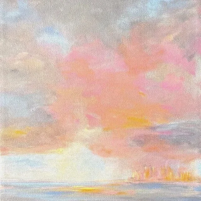  
Golden Hour Waikīkī  10" x 10" 
"A kind of golden hour one remembers for a lifetime...Everything was touched with magic." - Margaret O'Rourke