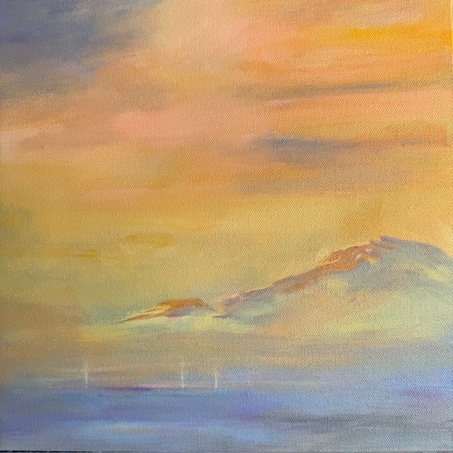 Goodnight Whales 12" x 12" SOLD