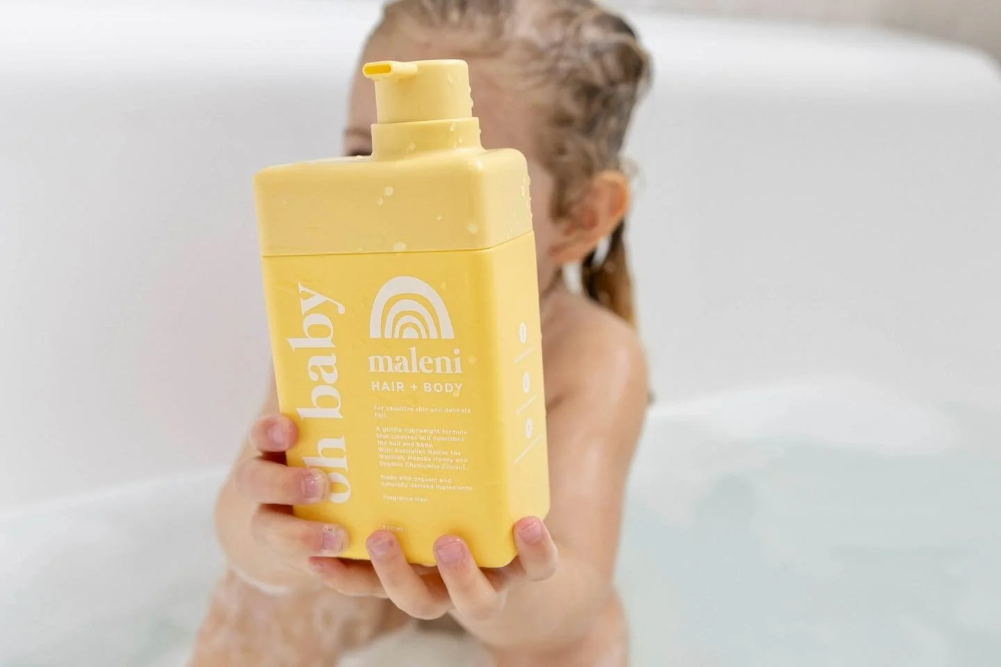 Bathtime just got a whole lot gentler 🍯 
Our Oh Baby Hair + Body Wash is made for delicate skin and hair &mdash; naturally soothing, fragrance free, and oh-so-nourishing.
Because your little one deserves the best from head to tiny toes 💛

#mamamust