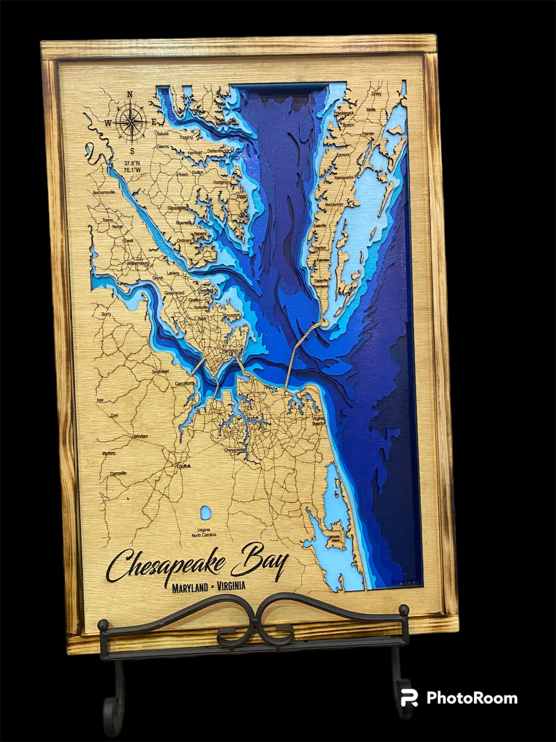 16" Chesapeake Bay 3D Layered Map