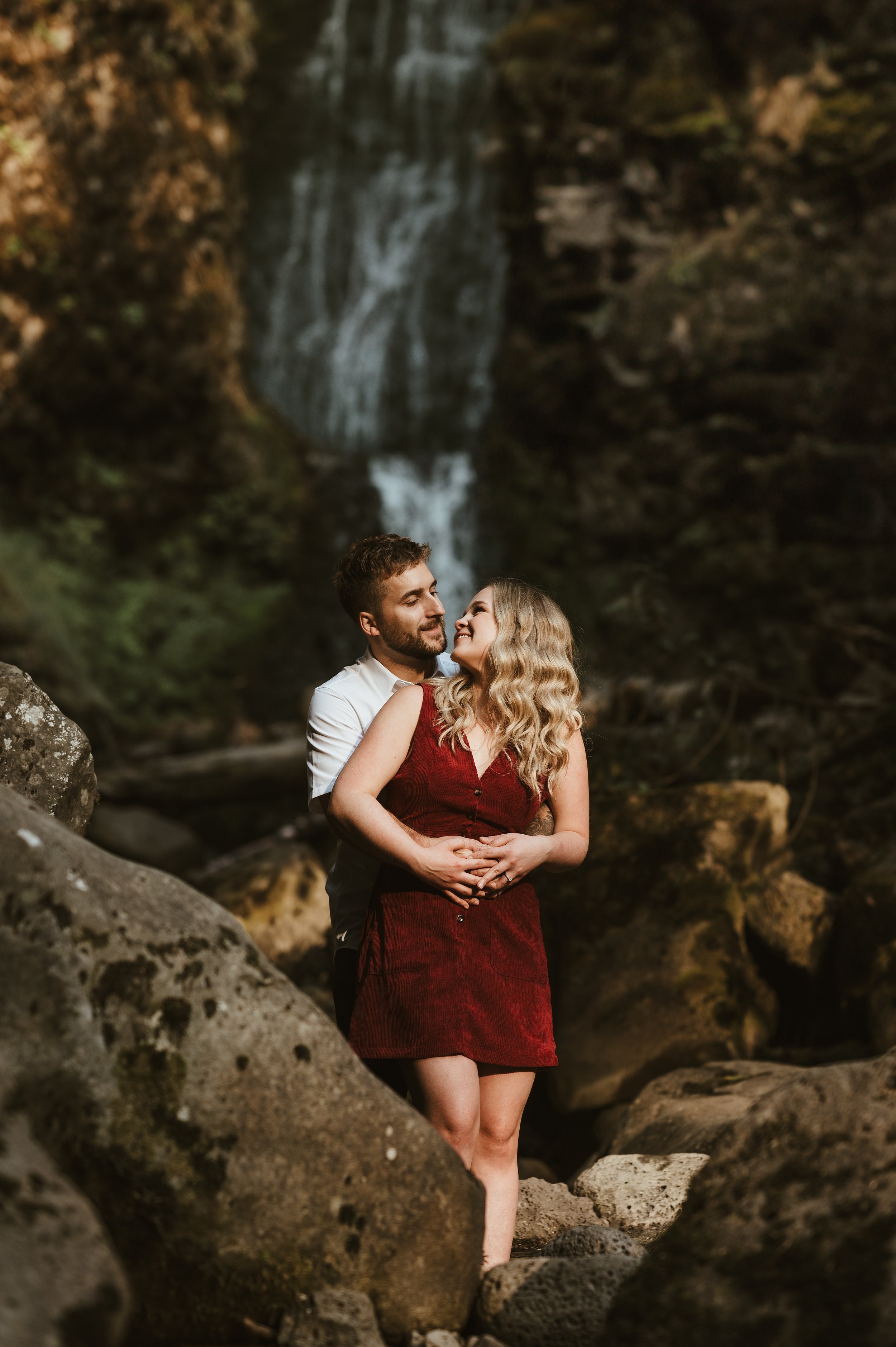 Sarah + Kyle - Wells Gray Park Waterfall Engagement