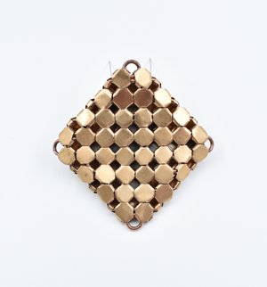Brooch (2021)
vintage draught excluder, copper wire, nail polish