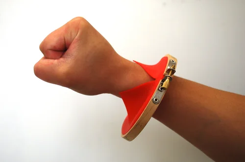 Bracelet (2012)
silicone baking sheet, embroidery frame