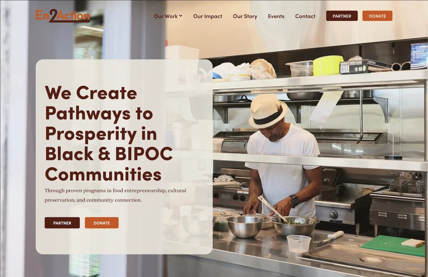 Screenshot of en2action.org's homepage