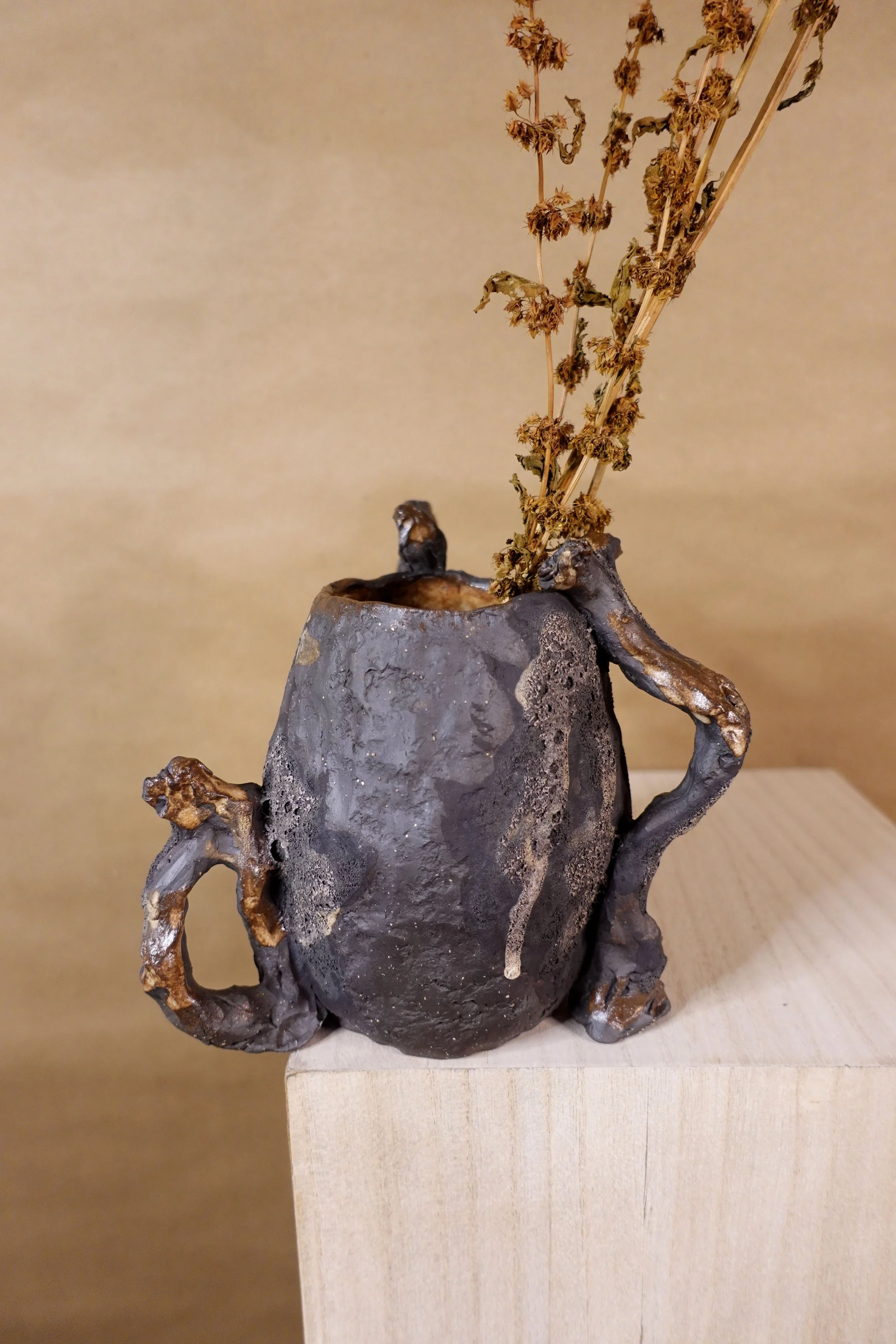 Smoked Earth Sculptural vessel