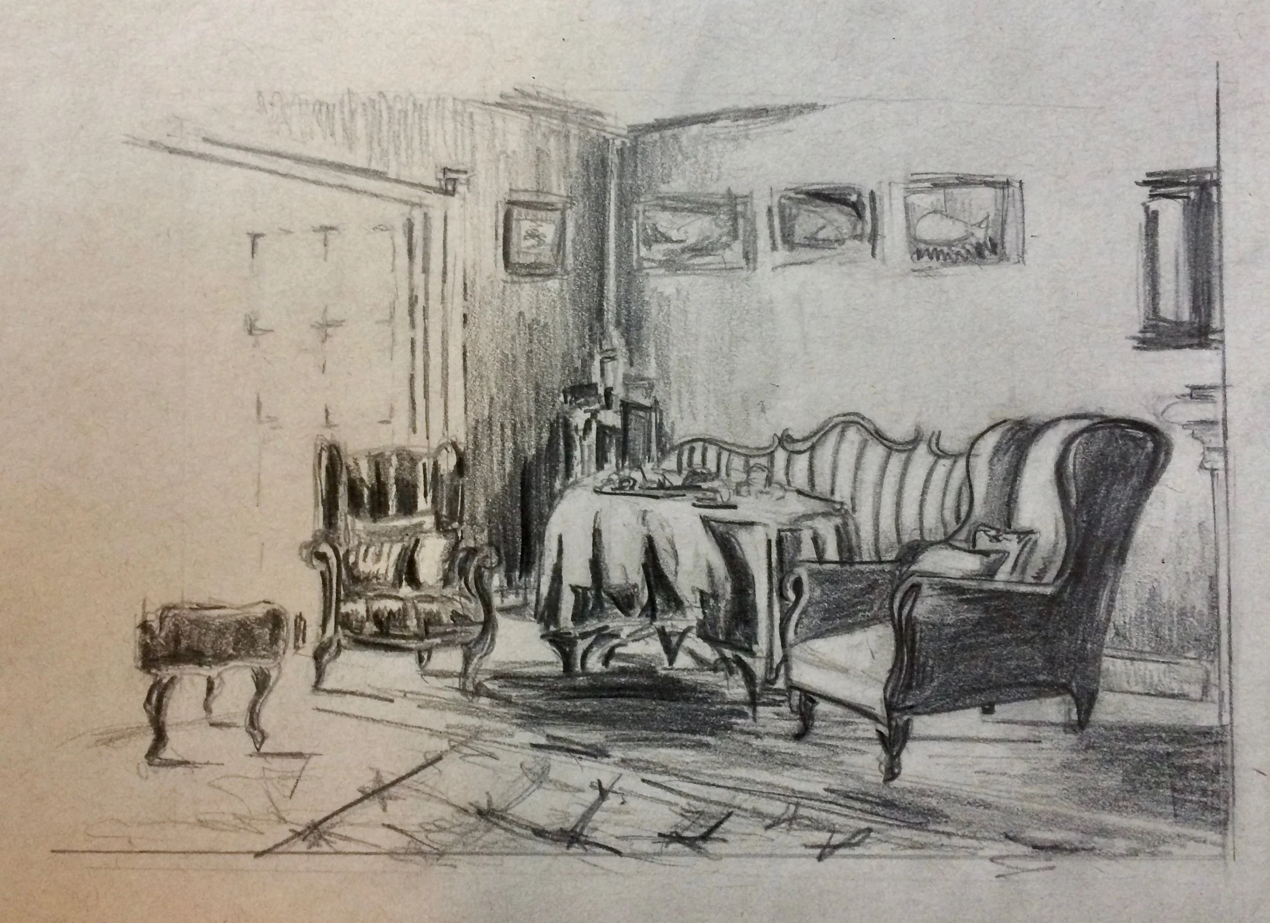 Graphite on graphite paper