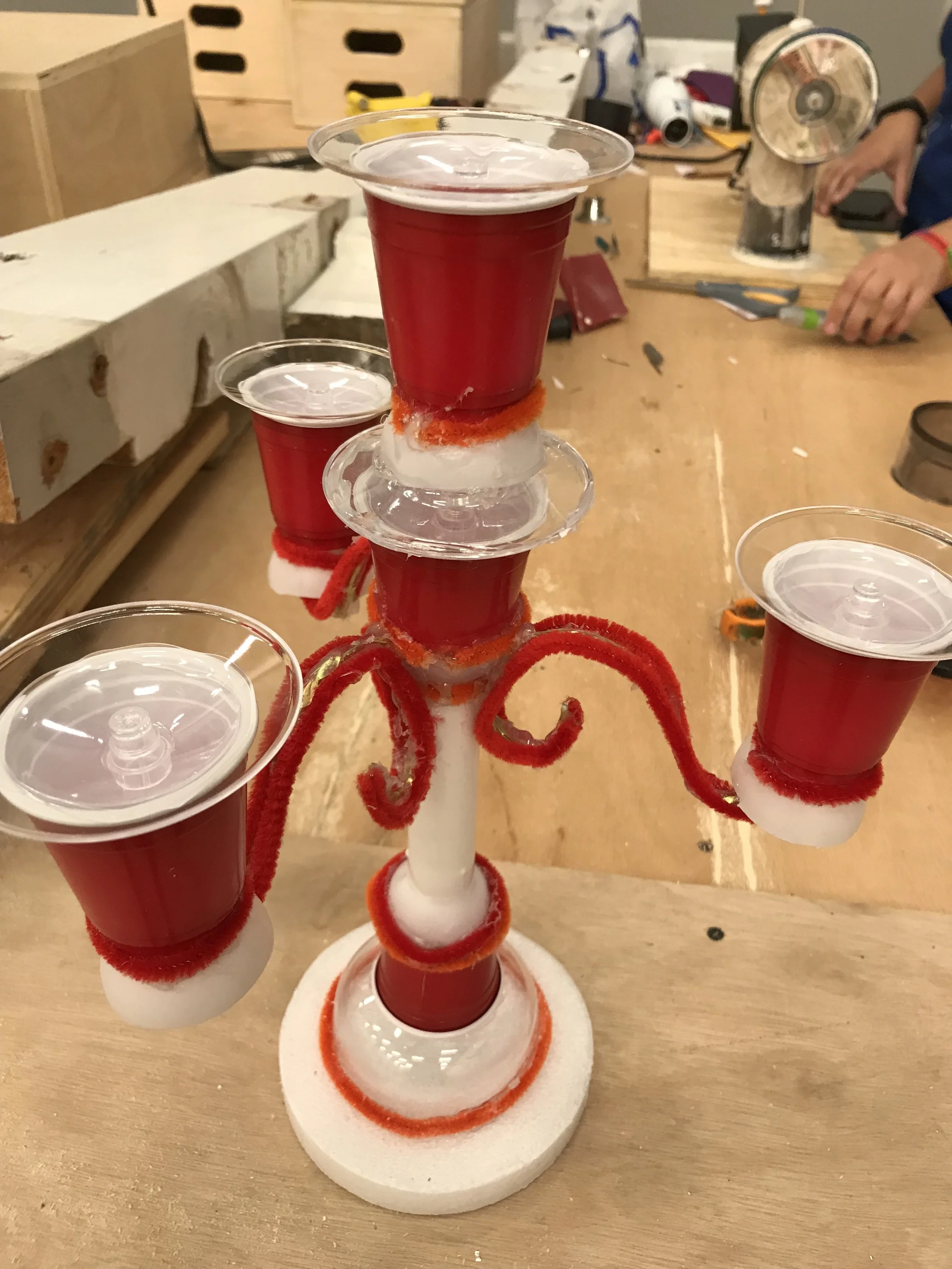 Mixed media, candelabra prop
