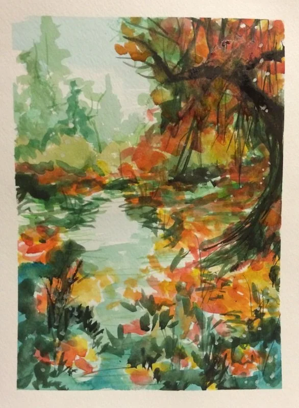 Watercolor on watercolor paper