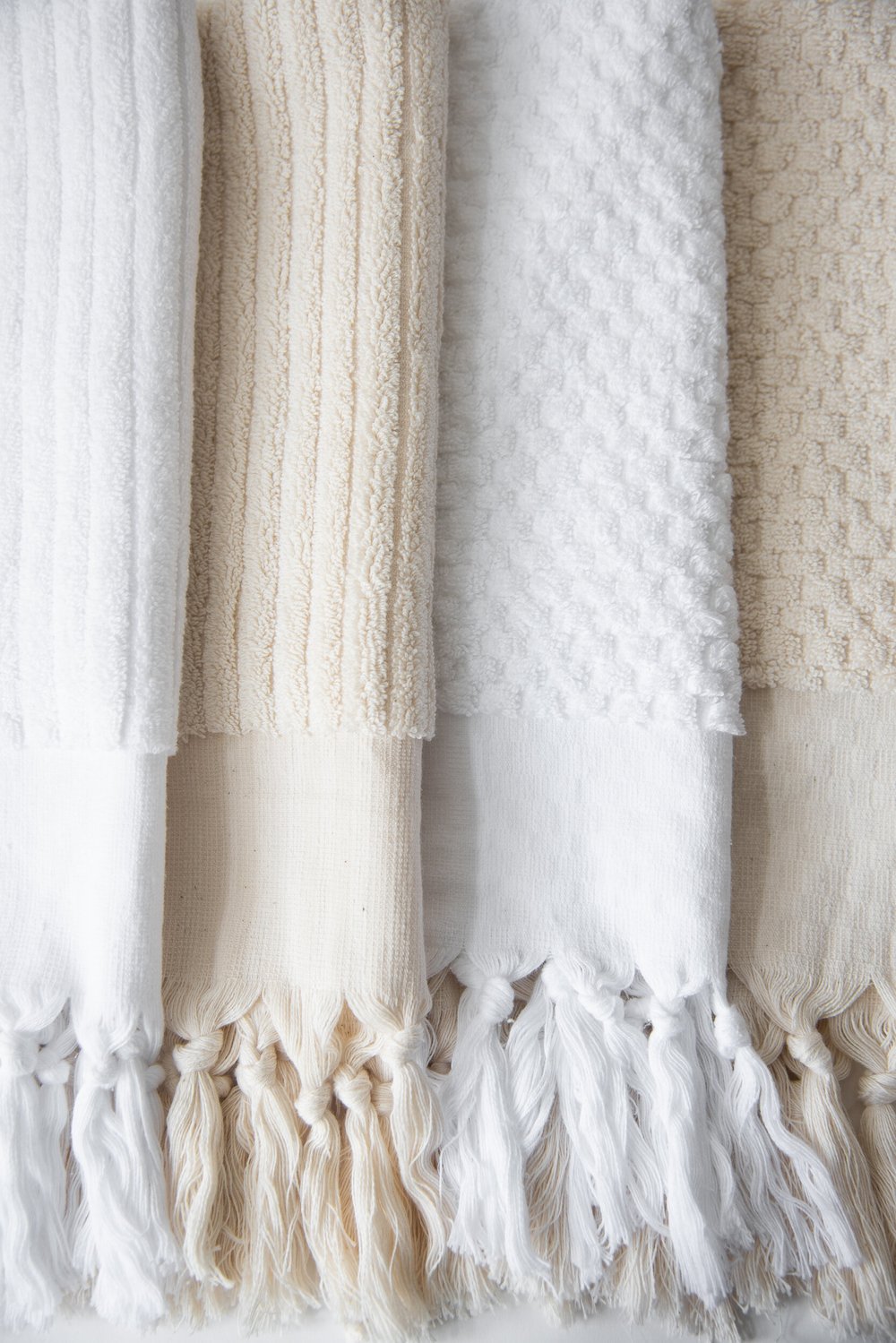 Turkish Towel, White Ribbed — Sunday Shop