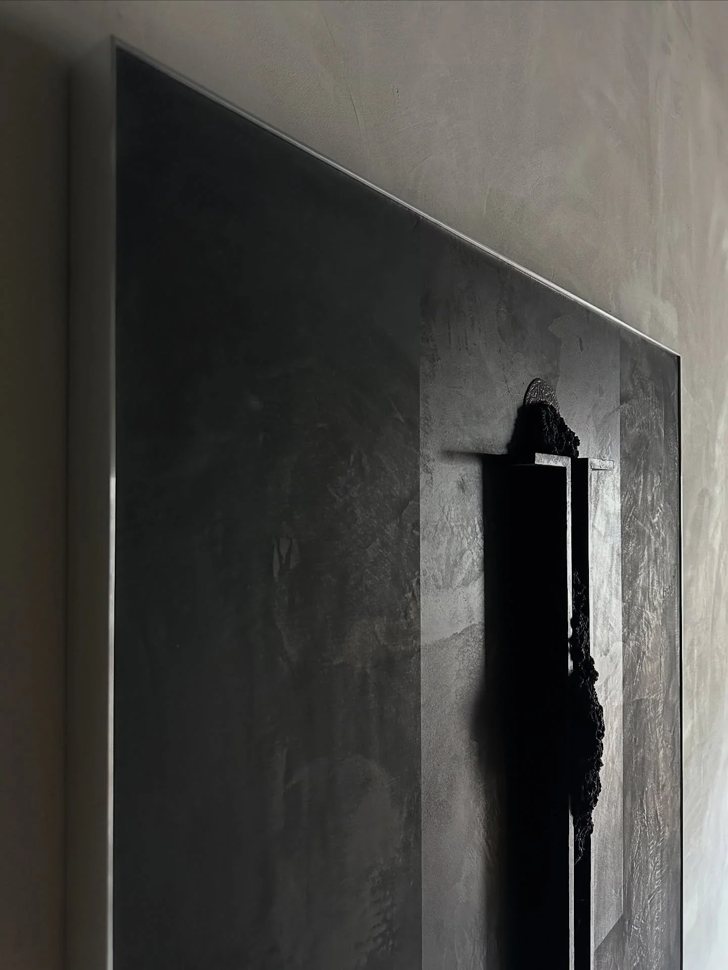 I started working with a local metal fabricator to have custom brushed aluminum frames built for my pieces. It doesn&rsquo;t make sense on all but it does really make a difference on some. Really happy with the results - getting this piece prepared t