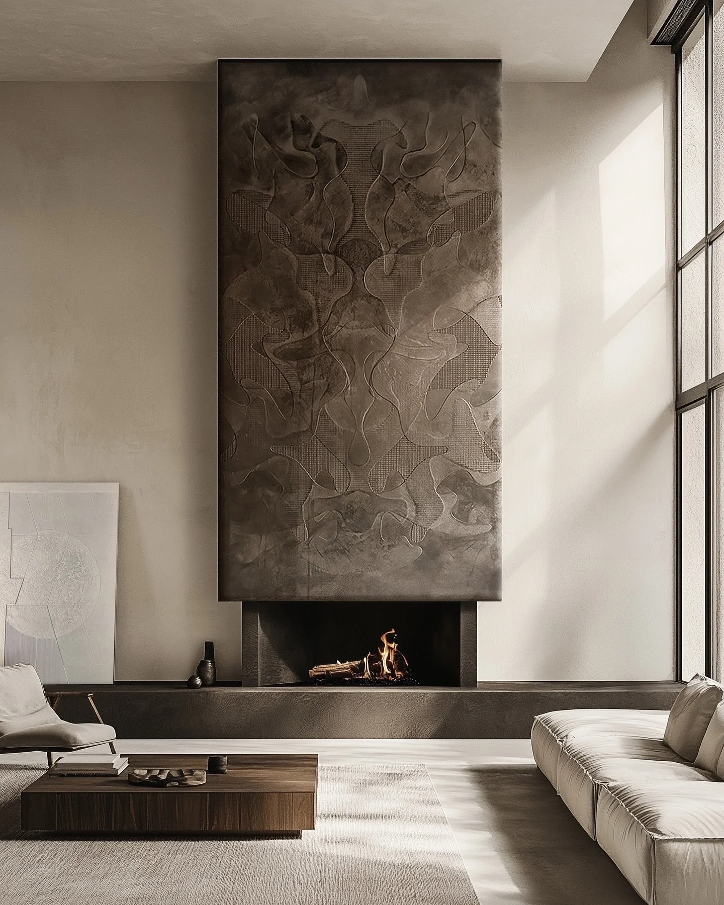 Pulling from my newest body of work - Rorschach - to show how my work as an artist can be translated from canvas to spatial install. Swipe to see the original as an art piece. We created this render to illustrate how my art pieces have the ability to