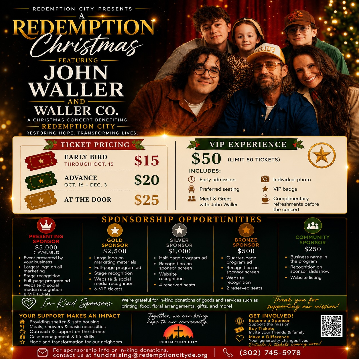 A Redemption Christmas: An Evening of Music, Hope &amp; Community