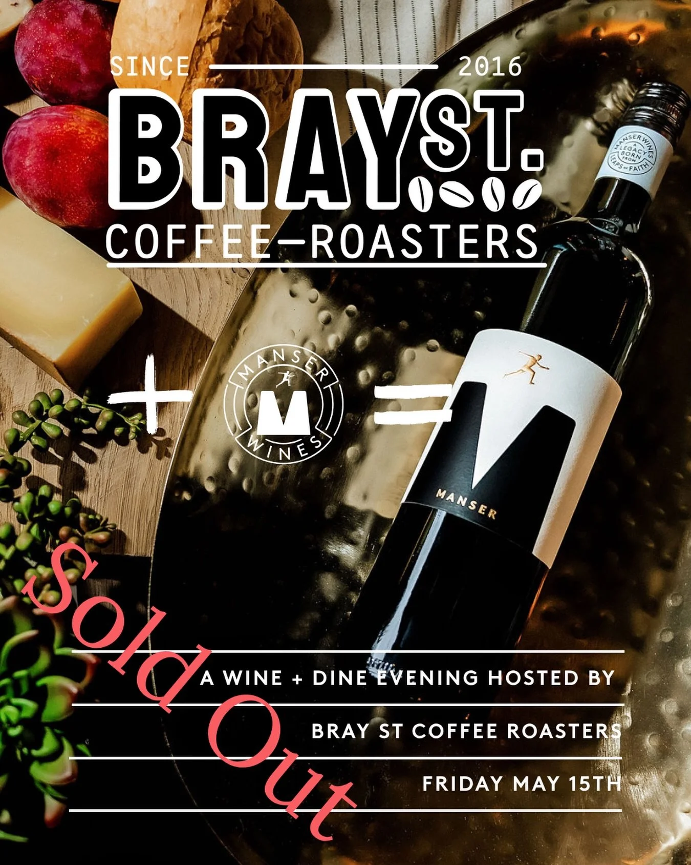 Manser Wines are super proud to feature in this unique wine and dine evening hosted by Bray St Coffee Roasters.

#shirazbutnotasyouknowit
#braystreetcoffee 
#wineanddine