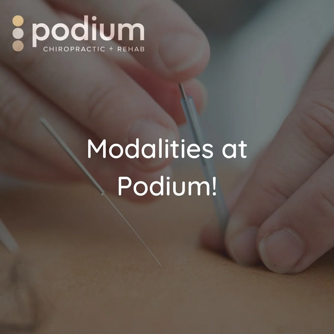 Here at Podium Chiropractic, we have a wide range of modalities we use to treat your conditions ❗️

🩻 Chiropractic adjustments

🏋🏽&zwj;♀️ Physical rehab/exercise therapy

🙆🏽&zwj;♂️ Flexion distraction

💆🏽&zwj;♂️ Soft tissue mobilization

🪡 Ac