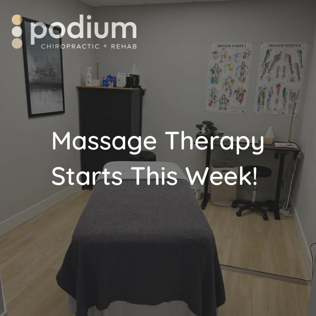 Our massage therapist @corifridayrmt is starting this week!

She is all moved in and ready to start treating patients this Thursday.

Cori is currently booked up until March. Make sure you book ahead online at podiumchiro.janeapp.com.

You can also a