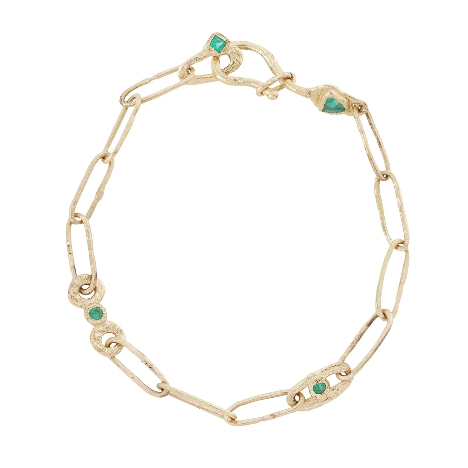 Unorthodox chain bracelet alexis pavlantos 18k yellow gold emeralds1 copy.jpg