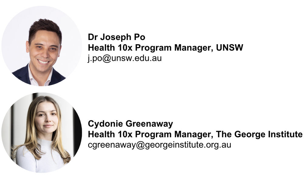 Speak directly with the Health 10x team – Dr Joseph Po and Cydonie Greenaway