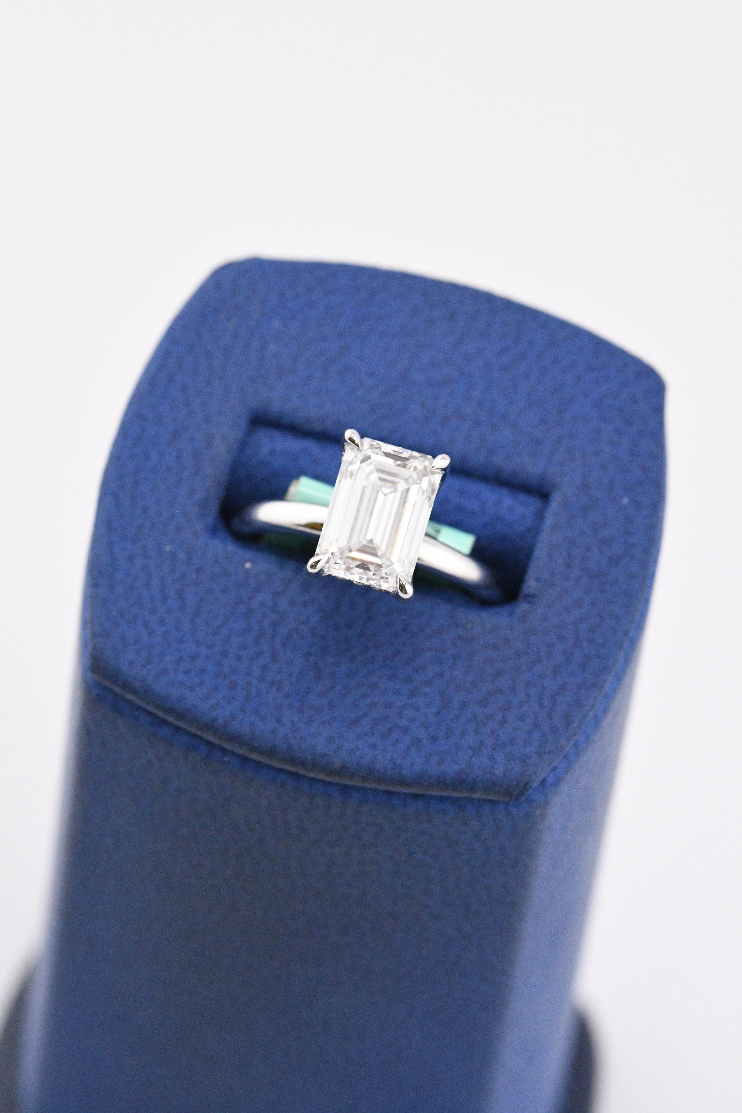 Lab Grown Emerald Cut Solitaire Ring