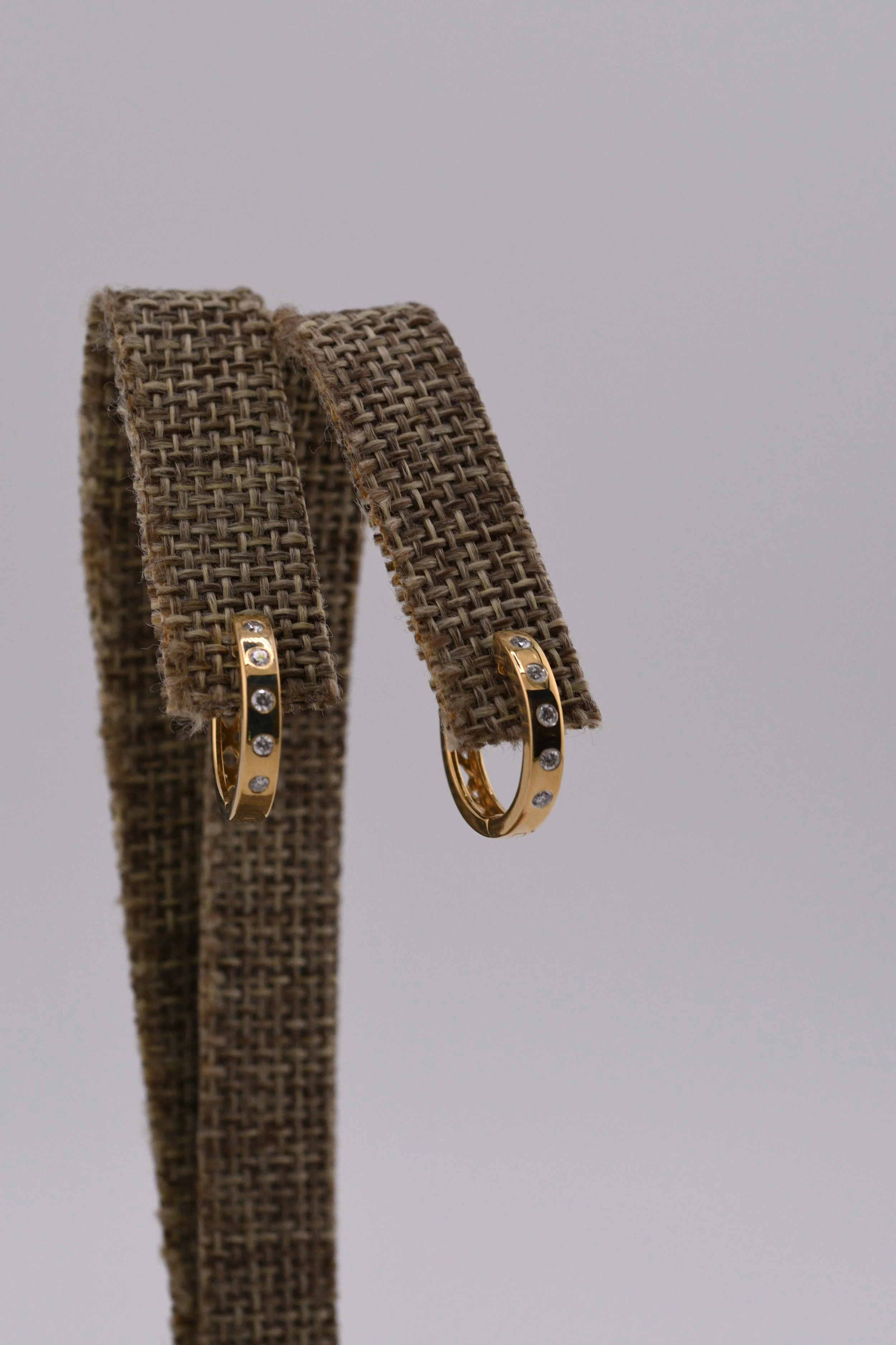 Flush-Set Natural Diamond Hoops