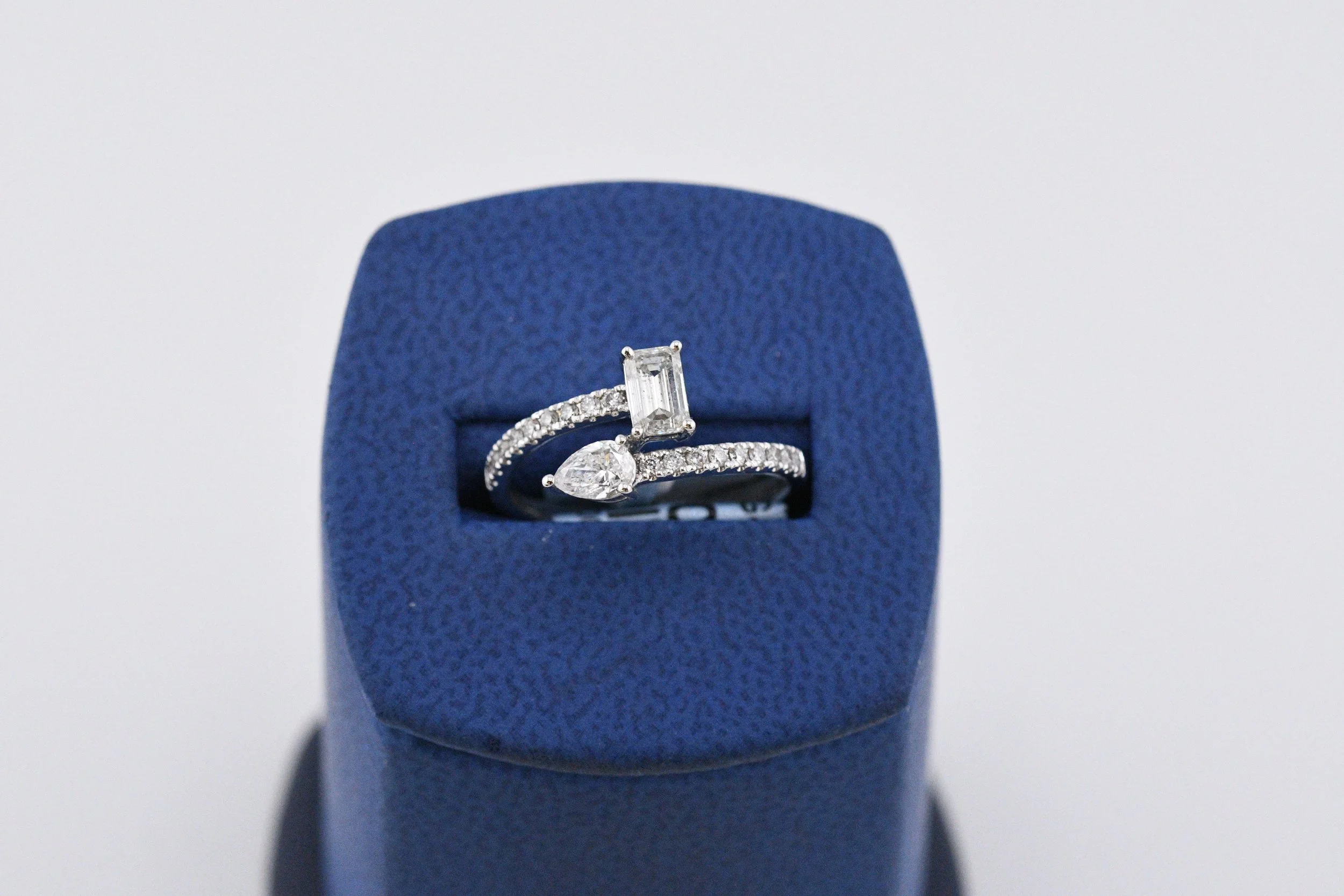 Natural Diamond Bypass Ring