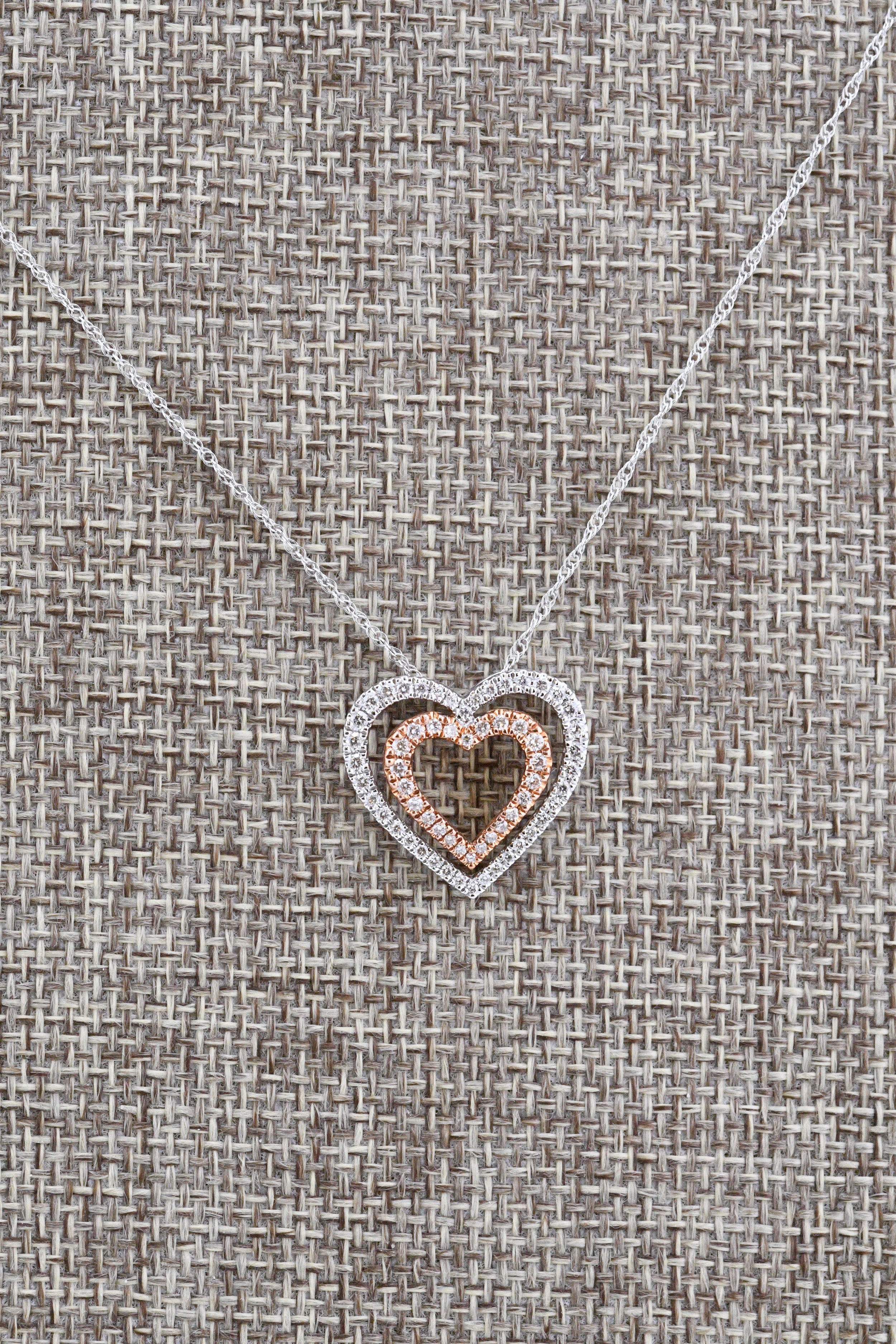 Rose & White Gold Natural Diamond Necklace
