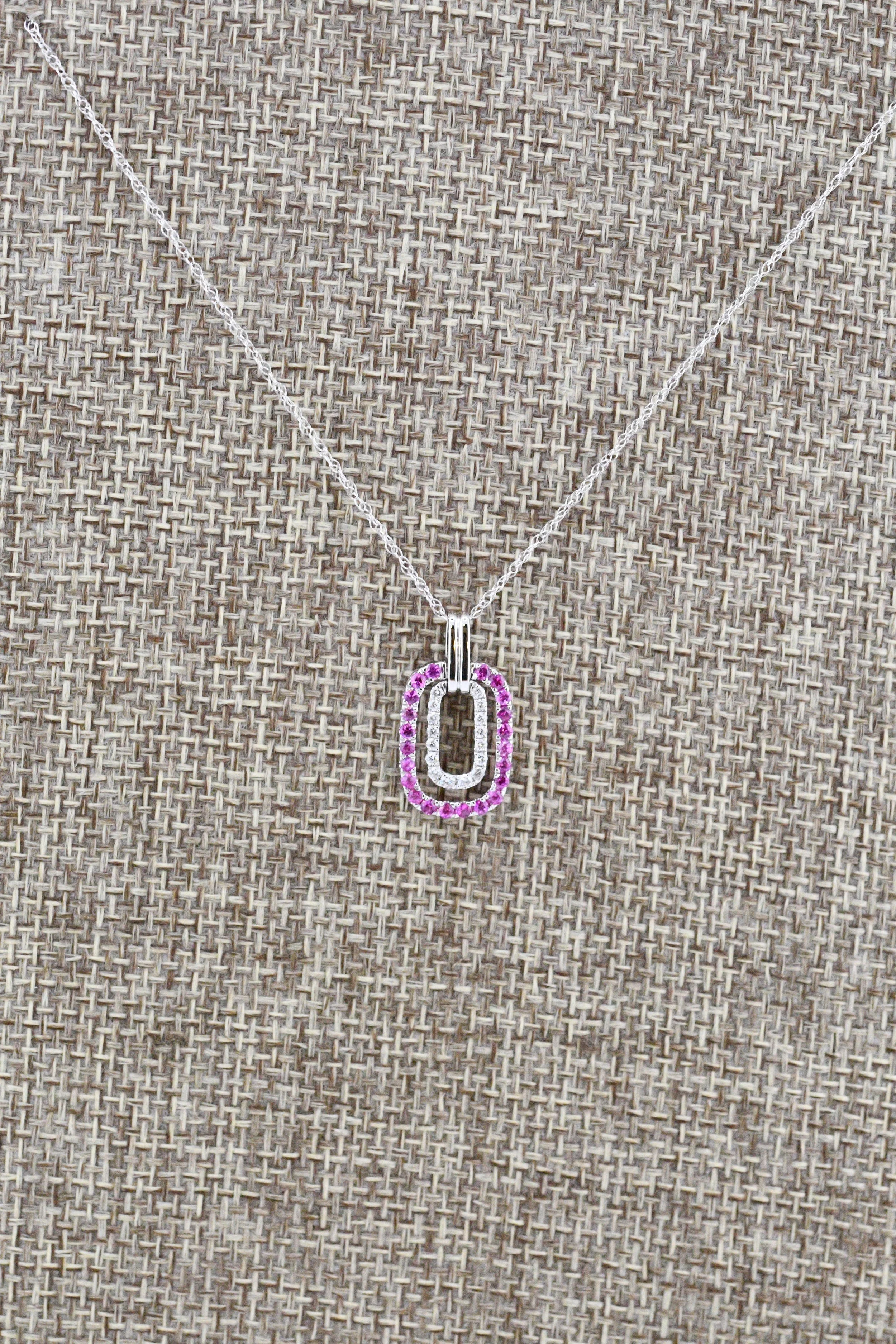 Pink Sapphire & Diamond Necklace