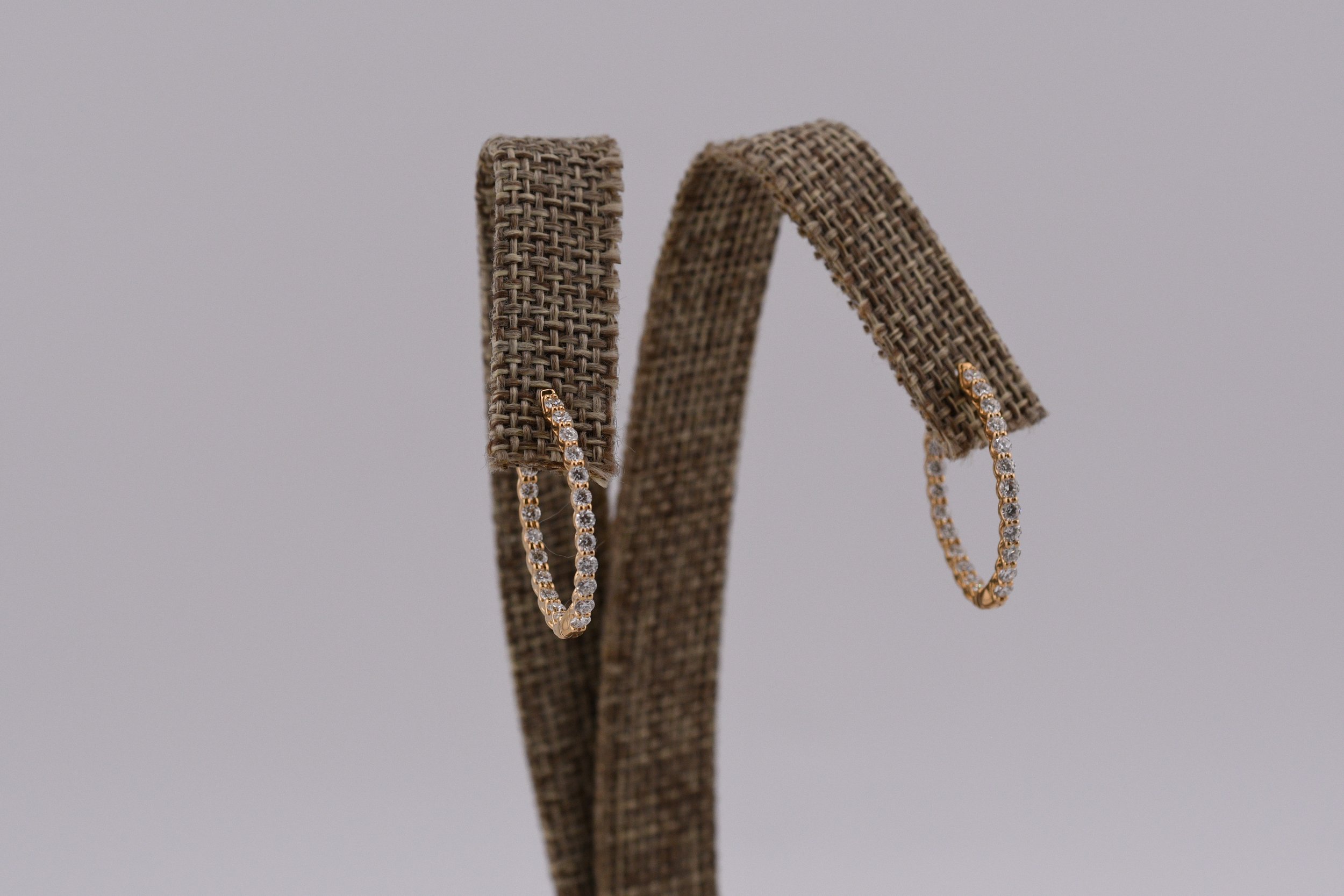 In/Out Natural Diamond Hoop Earrings
