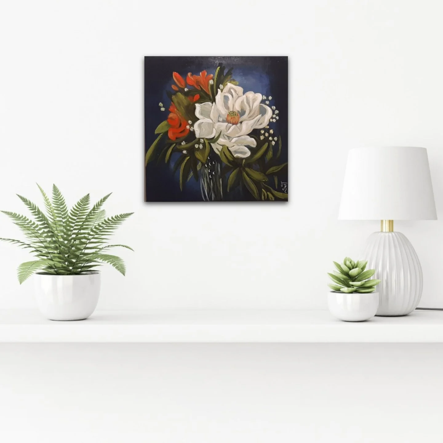 White Bloom 50cm x 50cm $400 