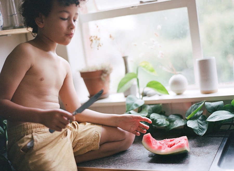 Natural photos of a boy eating watermelon at home in Melbourne-07.jpg