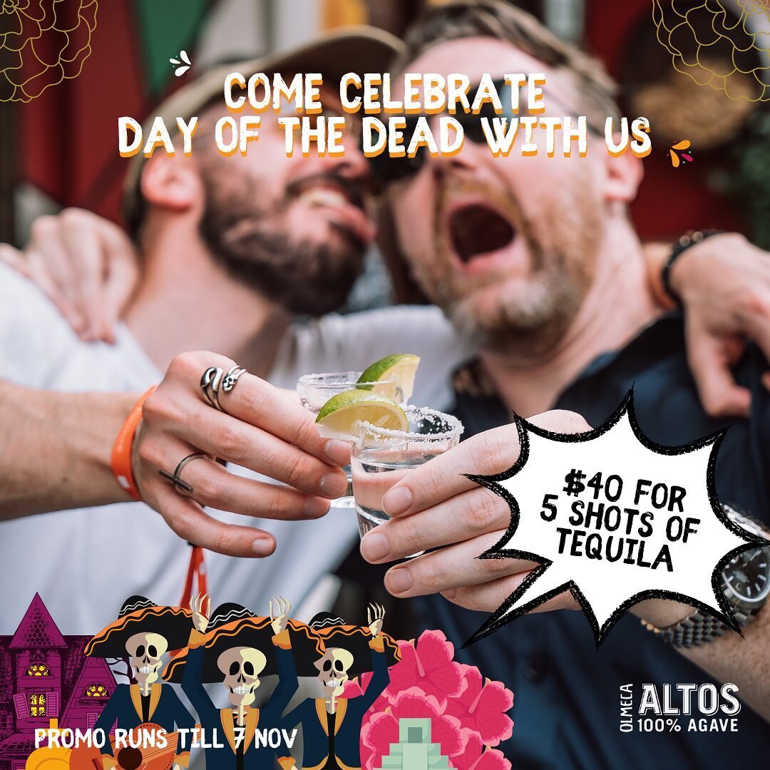 Seriously, we've the best agave on the lane, but you can find out when you're partying at ours on Haji Lane. From today (31 Oct) till next Monday (7th Nov), gather 'em mates and knock back a round of soul-stirring Altos Plata Tequila shots for just $