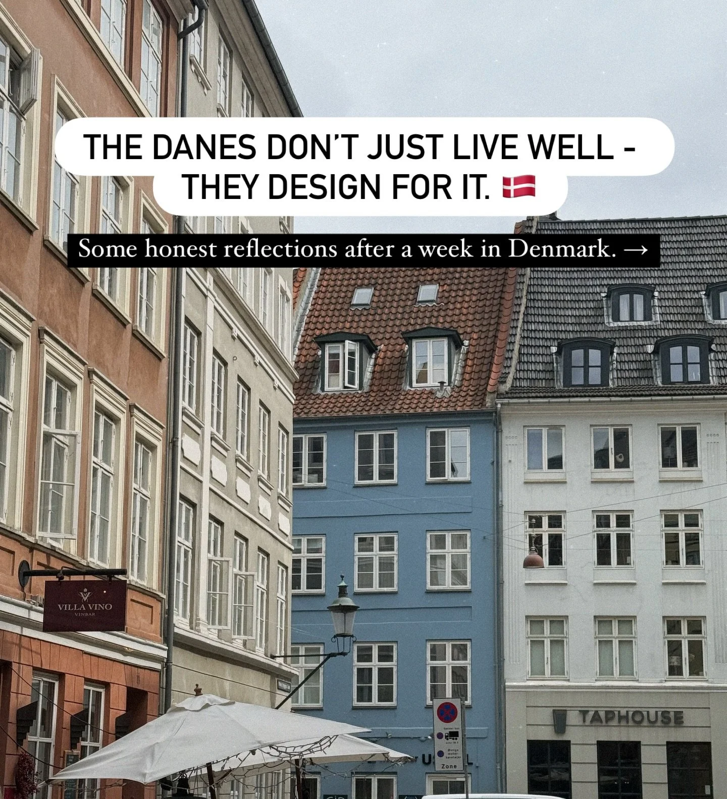 What Denmark taught me about intentional living and content creation.

After a week in Copenhagen, I can&rsquo;t stop thinking about how the Danes design their lives.

It&rsquo;s thoughtful, minimal, and human.

They seem to spend more time outdoors,